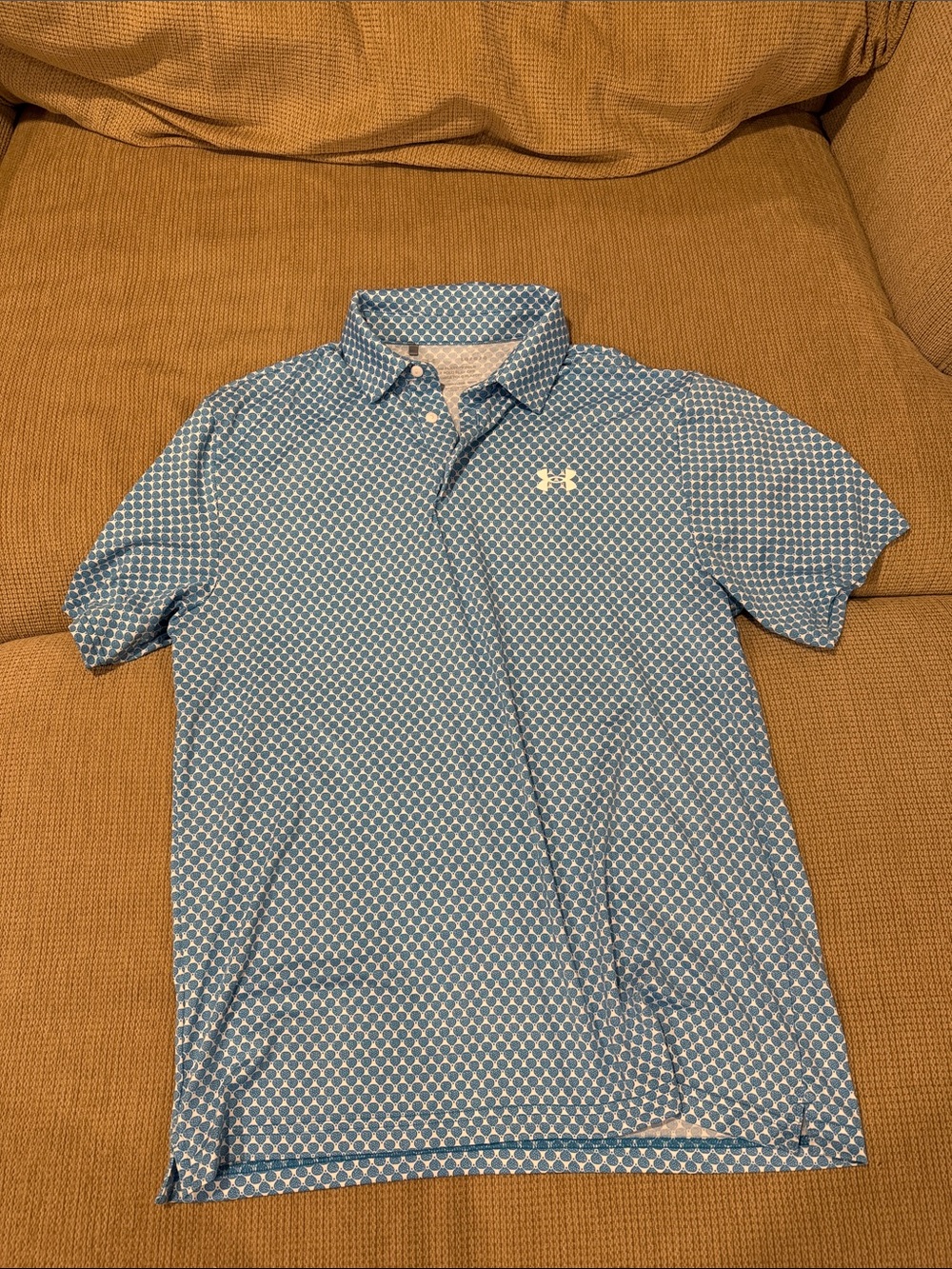 Under Armour Blue White Patterned Polo